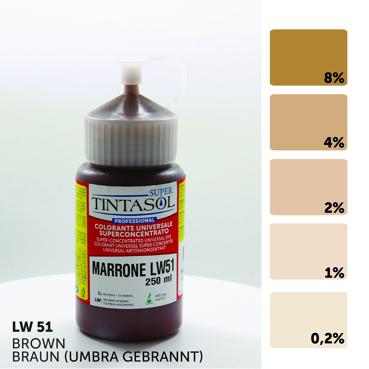 Kleurconcentraat bruin LW51 - Tintasol