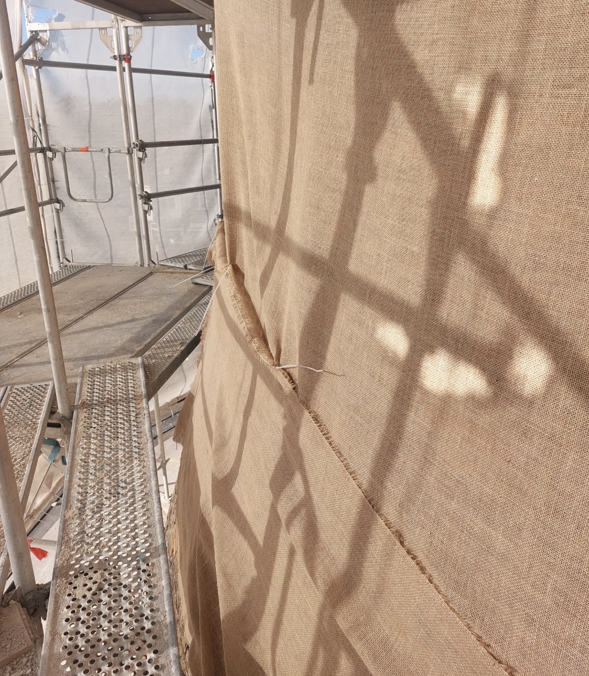 Jute beschermdoek kalkmortel metselwerk