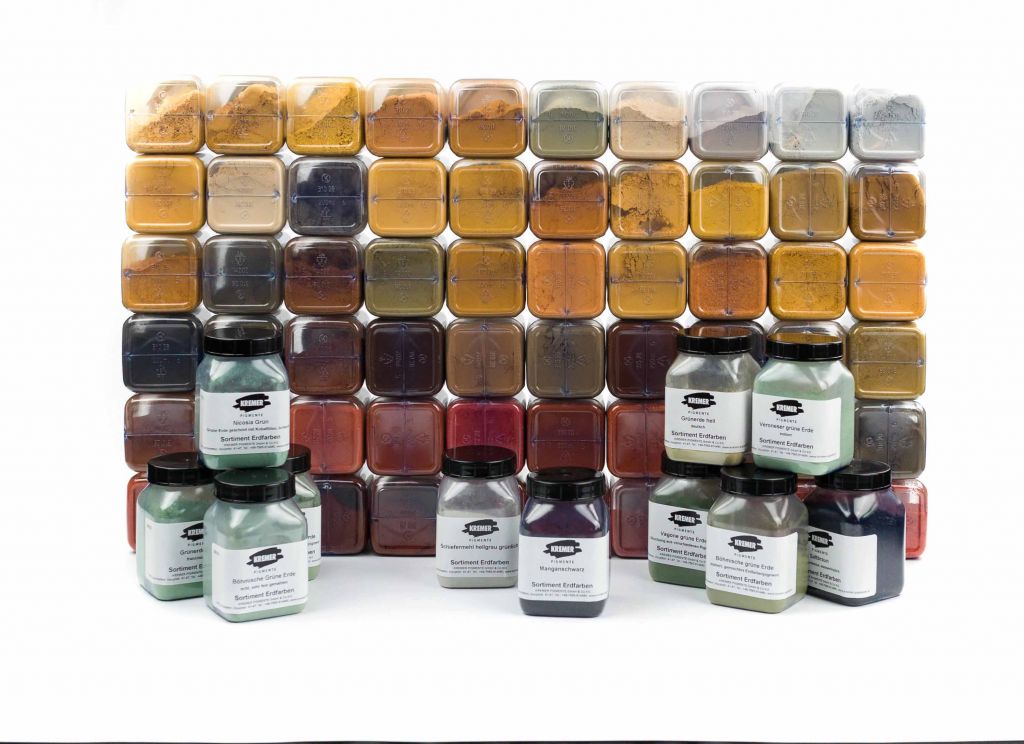 Aardpigmenten groot, assortiment van 71 pigmenten á 100 gram